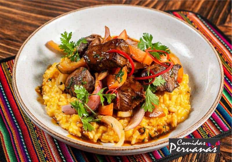 Receta Risotto con Lomo Saltado