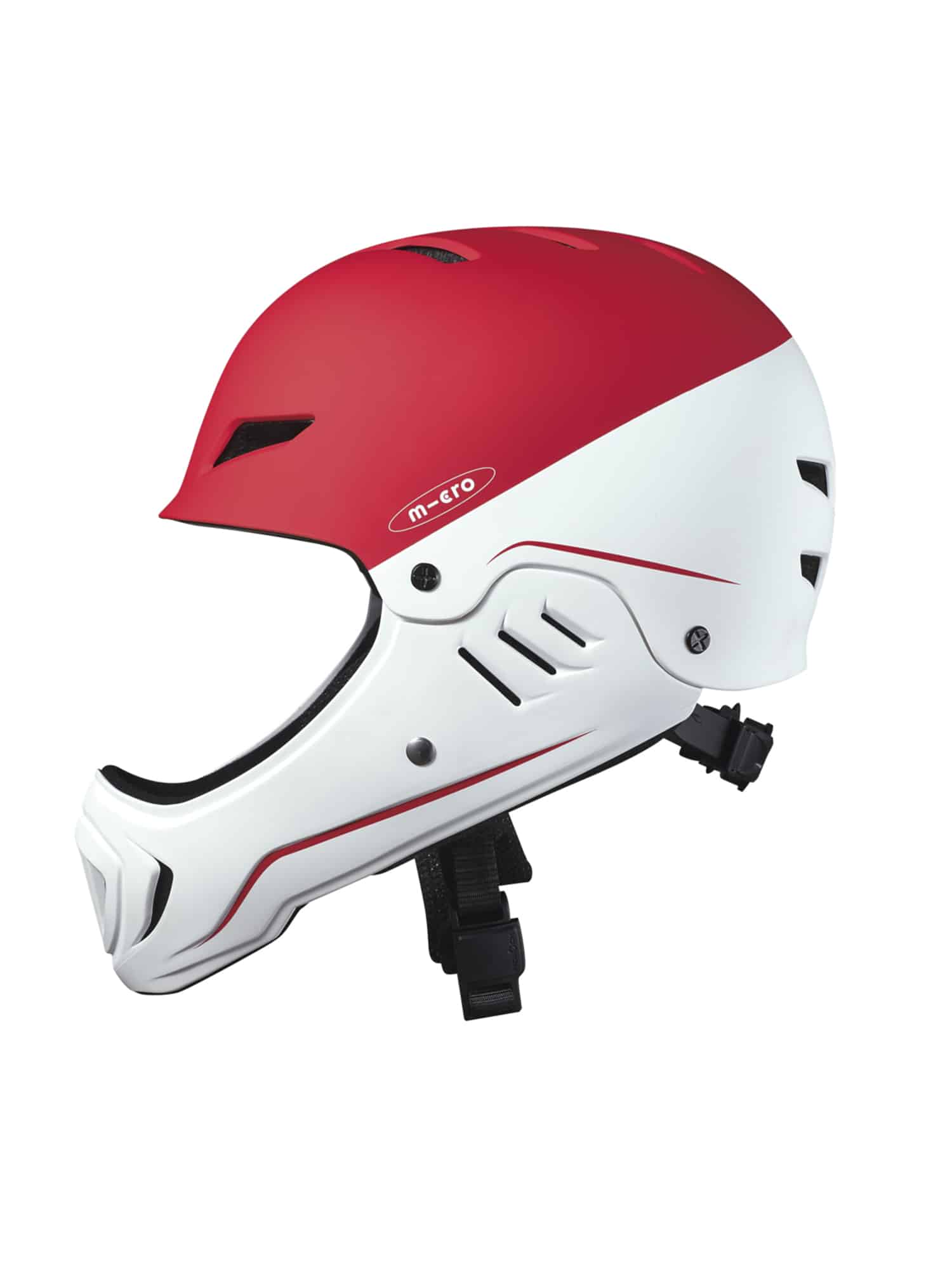 Micro Racing Helmet White / Red 5054 cm — White and Black Trading